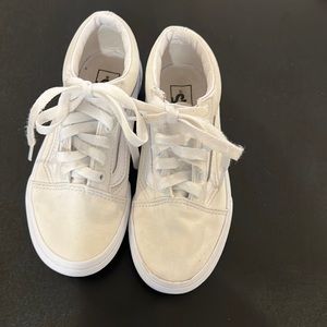 White vans with platform sneakers size 13.5.